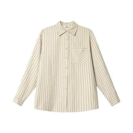 Striped Patch Pocket Shirt Women's Autumn Loose Casual Long Sleeve Top